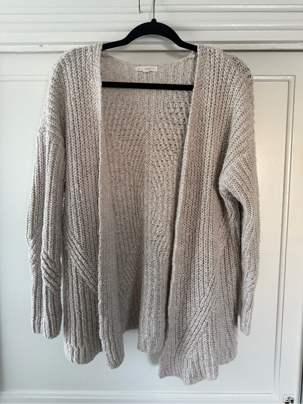 Chunky Open-Front Cardigan Sweater - Cream